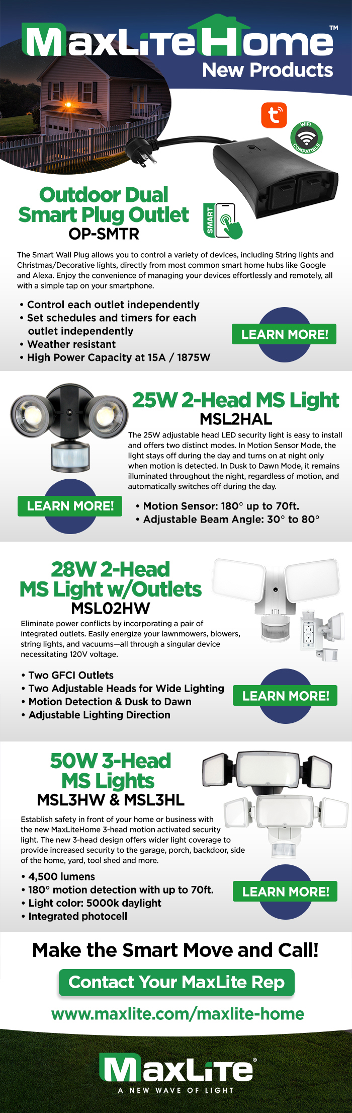 MaxLite Outdoor Plug & MS Security Lights