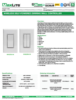 Wireless Self-Powered Wall Controller