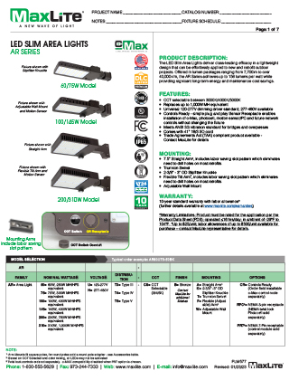 Slim AR Series Area Light